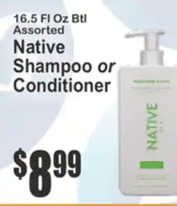 Almonte's Food Dynasty Marketplace 16.5 FL Oz Btl Assorted Native Shampoo or Conditioner offer