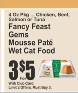 Almonte's Food Dynasty Marketplace Fancy Feast Gems Mousse Paté Wet Cat Food offer
