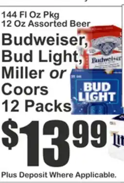 Almonte's Food Dynasty Marketplace Budweiser, Bud Light, Miller or Coors offer