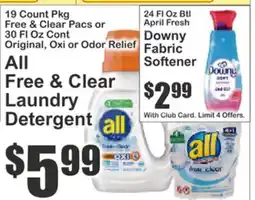 Almonte's Food Dynasty Marketplace All Free & Clear Laundry Detergent offer