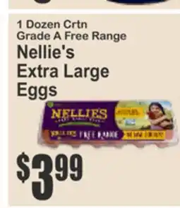 Almonte's Food Dynasty Marketplace 1 Dozen Crtn Grade A Free Range Nellie's Extra Large Eggs offer