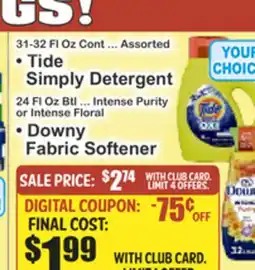 Almonte's Food Dynasty Marketplace • Tide Simply Detergent • Downy Fabric Softener offer