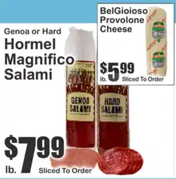 Almonte's Food Dynasty Marketplace Genoa or Hard Hormel Magnifico Salami offer