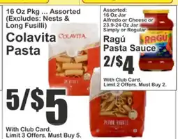 Almonte's Food Dynasty Marketplace Colavita Pasta, Ragú Pasta Sauce offer