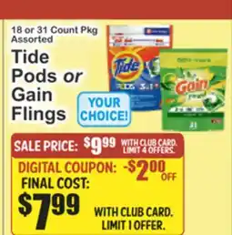 Almonte's Food Dynasty Marketplace Tide Pods or Gain Flings offer