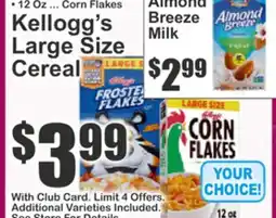 Almonte's Food Dynasty Marketplace Kellogg's Large Size Cereal offer