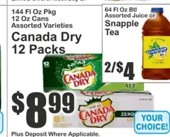 Almonte's Food Dynasty Marketplace Canada Dry 12 Packs offer