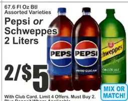 Almonte's Food Dynasty Marketplace Pepsi or Schweppes 2 Liters offer