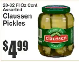 Almonte's Food Dynasty Marketplace 20-32 FL Oz Cont Assorted Claussen Pickles offer
