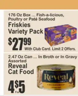 Almonte's Food Dynasty Marketplace Friskies Variety Pack, Reveal Cat Food offer
