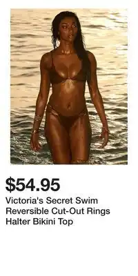 Victoria's Secret Victoria's Secret Swim Reversible Cut-Out Rings Halter Bikini Top offer