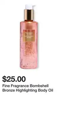 Victoria's Secret Fine Fragrance Bombshell Bronze Highlighting Body Oil offer