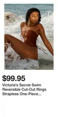 Victoria's Secret Victoria's Secret Swim Reversible Cut-Out Rings Strapless One-Piece Swimsuit offer