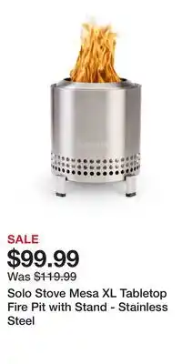 Cabela's Solo Stove Mesa XL Tabletop Fire Pit with Stand - Stainless Steel offer