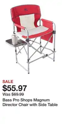 Cabela's Bass Pro Shops Magnum Director Chair with Side Table offer
