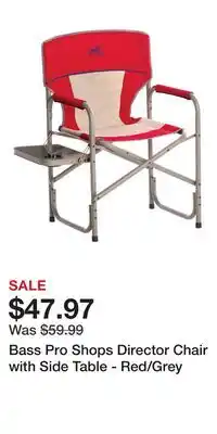 Cabela's Bass Pro Shops Director Chair with Side Table - Red/Grey offer