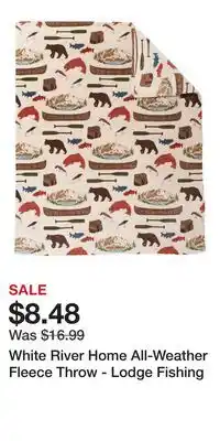 Cabela's White River Home All-Weather Fleece Throw - Lodge Fishing offer