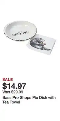 Cabela's Bass Pro Shops Pie Dish with Tea Towel offer