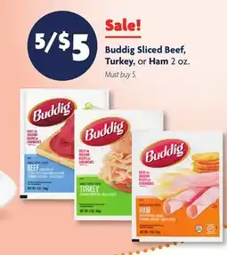 Family Dollar Buddig Sliced Beef, Turkey, or Ham 2 oz offer