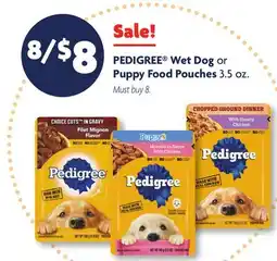 Family Dollar PEDIGREE Wet Dog or Puppy Food Pouches offer