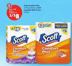 Family Dollar Scott Comfort Plus 12 Family Rolls or Soft Lavender Bath Tissue 6 Rolls offer