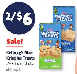 Family Dollar Kellogg's Rice Krispies Treats offer