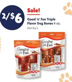 Family Dollar Good'n'Fun Triple Flavor Dog Bones offer