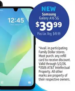 Family Dollar Samsung Galaxy A16 offer