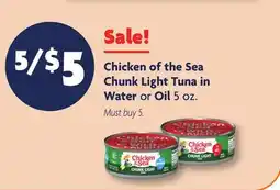 Family Dollar Chicken of the Sea Chunk Light Tuna in Water or Oil offer