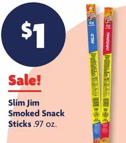 Family Dollar Slim Jim Smoked Snack Sticks offer