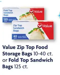 Family Dollar Value Zip Top Food Storage Bags 10-40 ct. or Fold Top Sandwich Bags 125 ct offer