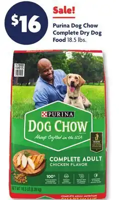Family Dollar Purina Dog Chow Complete Dry Dog Food offer