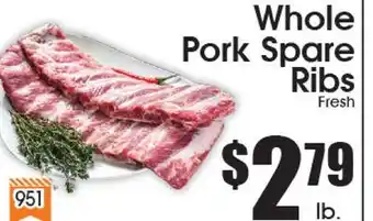 Supremo Foods Inc Whole Pork Spare Ribs offer