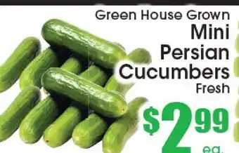 Supremo Foods Inc Green House Grown Mini Persian Cucumbers offer