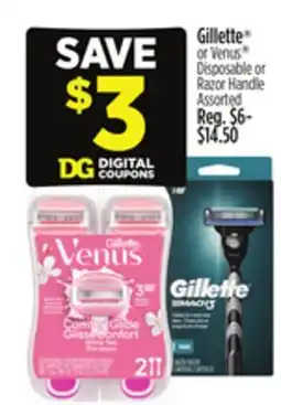 Dollar General Gillette or Venus Disposable or Razor Handle offer