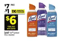 Dollar General Lysol Air Sanitizer offer