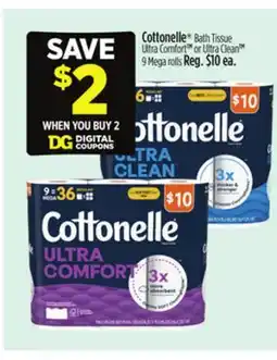 Dollar General Cottonelle Bath Tissue Ultra Comfort or Ultra Clean offer