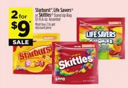 Dollar General Starburst , Life Savers or Skittles Stand Up Bag offer