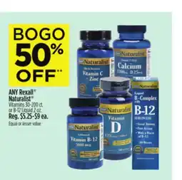 Dollar General ANY Rexall Naturalist Vitamins or B-12 Liquid offer