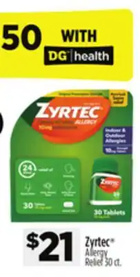 Dollar General Zyrtec Allergy Relief offer