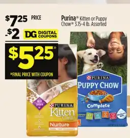 Dollar General Purina Kitten or Puppy Chow offer