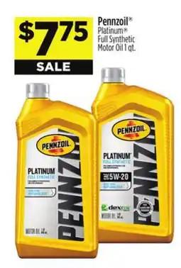 Dollar General Pennzoil Platinum Full Synthetic Motor Oil offer