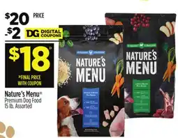 Dollar General Nature's Menu Premium Dog Food offer