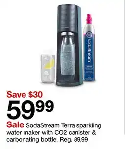 Target SodaStream Terra sparkling water maker with CO2 canister & carbonating bottle offer