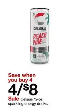 Target Celsius 12-oz. sparkling energy drinks offer