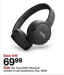 Target JBL Tune 670NC Bluetooth wireless on-ear headphones offer