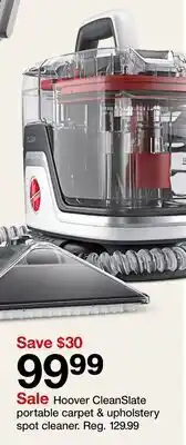 Target Hoover CleanSlate portable carpet & upholstery spot cleaner offer