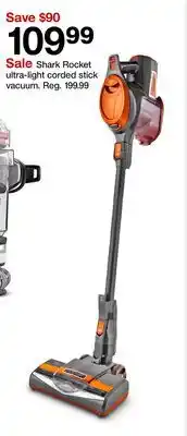 Target Shark Rocket ultra-light corded stick vacuum offer