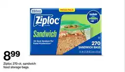 Target Ziploc 270-ct. sandwich food storage bags offer