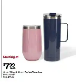 Michaels 16 oz. Wine & 20 oz. Coffee Tumblers by Ashland offer